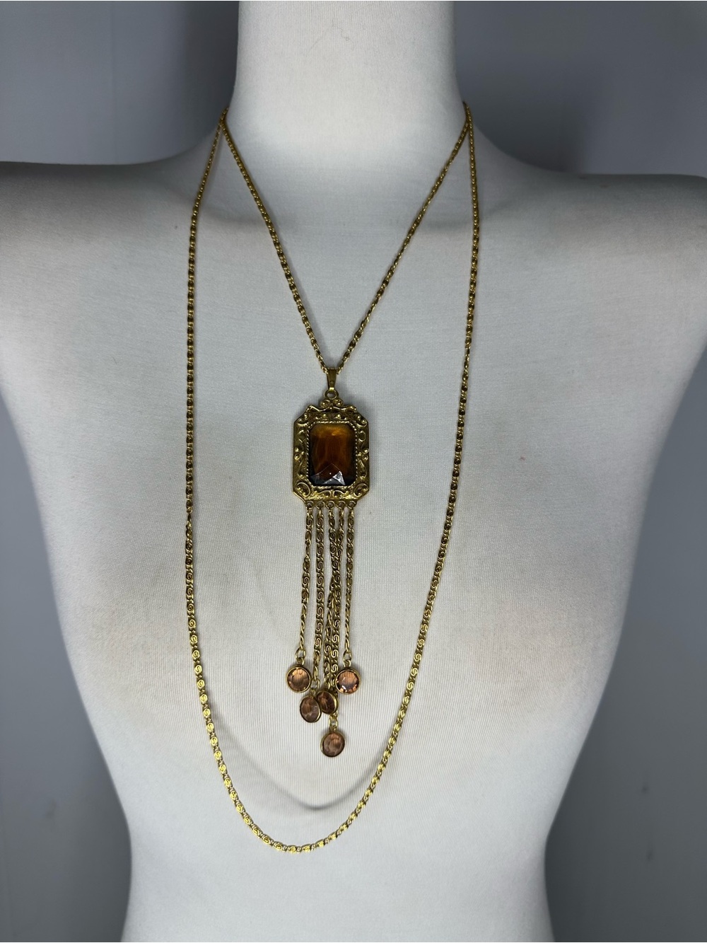 Vintage Goldette NY Regency Inspired 50s Layered Necklace